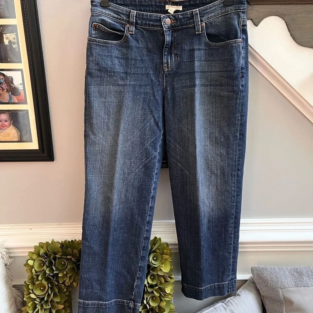 Eileen Fisher Cropped Straight Leg Jeans sz 6 EUC
